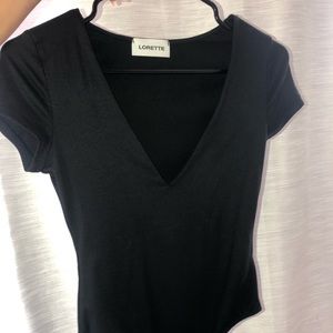 Black plunge body suit 🖤